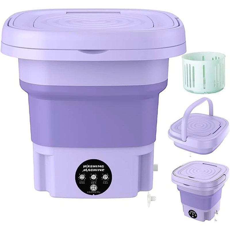 Mini Lavadora Plegable 2 en 1 con Centrifugado – 8L