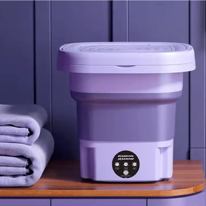 Mini Lavadora Plegable 2 en 1 con Centrifugado – 8L