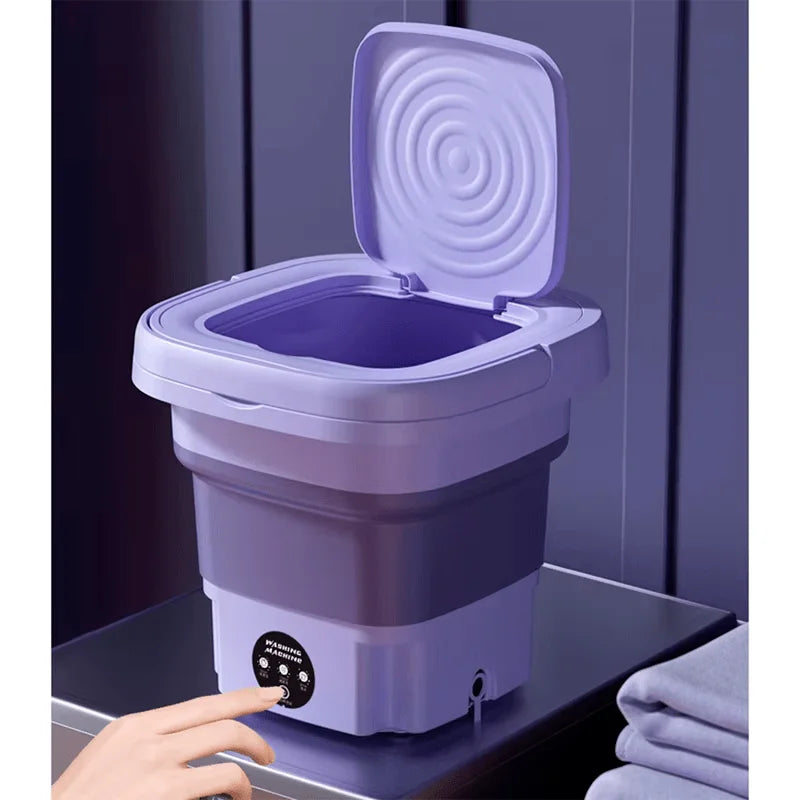 Mini Lavadora Plegable 2 en 1 con Centrifugado – 8L