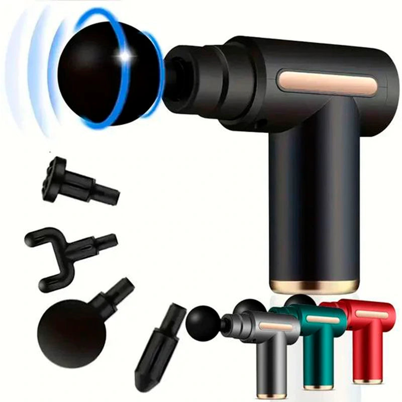 Relax Gun™ | Pistola Masajeadora Con 4 Cabezales Intercambiables