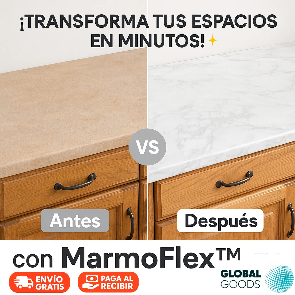 MarmoFlex™ | Lámina de Vinilo Adhesivo Efecto Mármol 10mx60cm