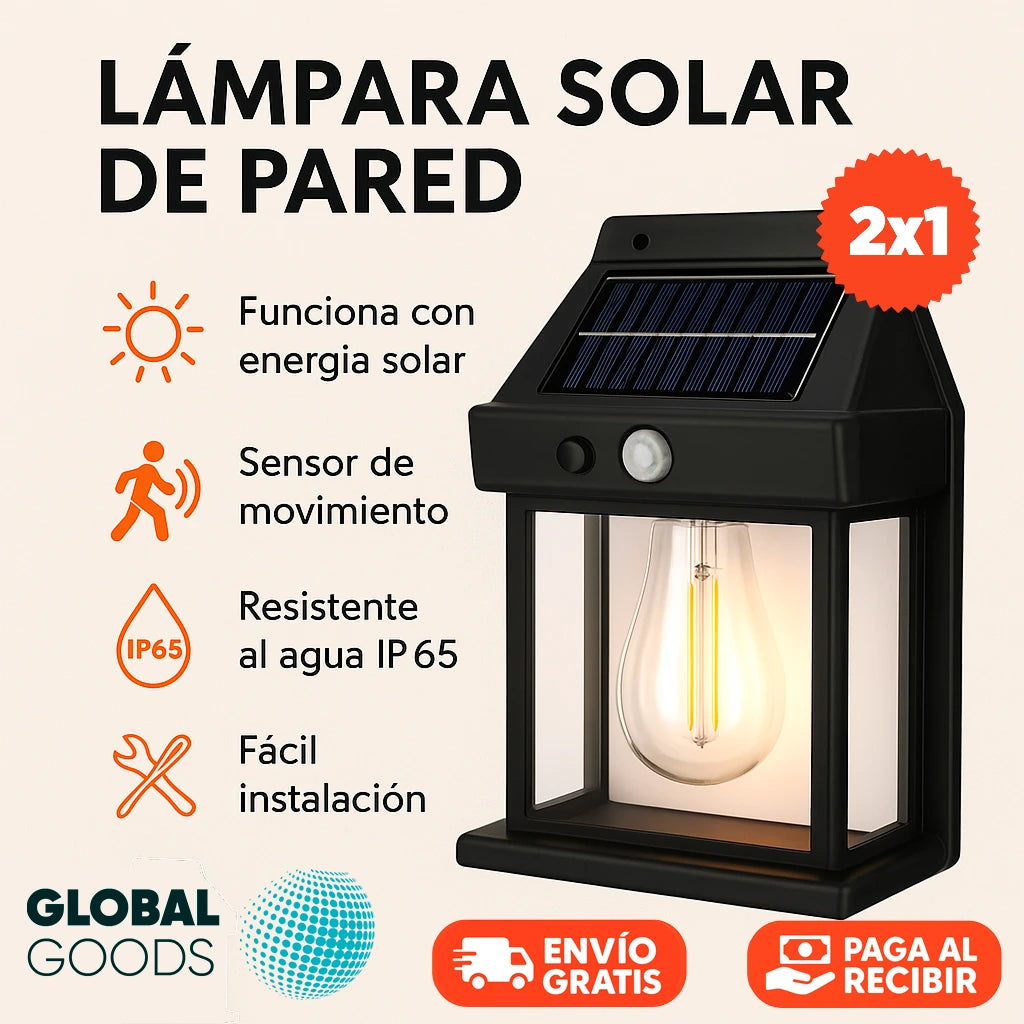 EcoBright™ | Lámpara Solar de Pared | Pack 2 Unidades