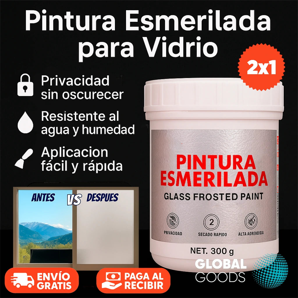 Pintura Esmerilada para Vidrios 300g + Brocha | Pack 2 Unidades