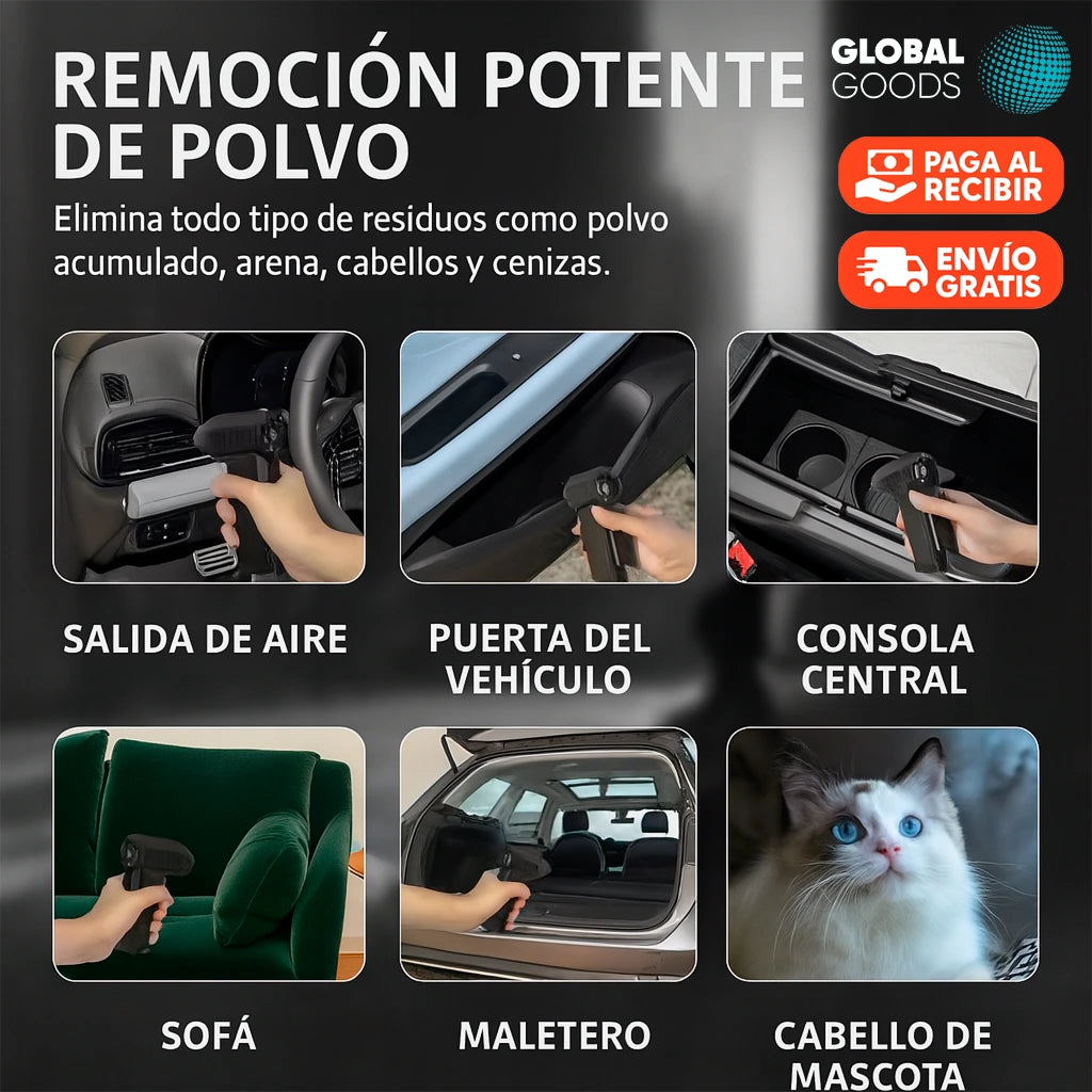 JetMini™ TurboAir | Soplador de Mano Inalámbrico con Linterna