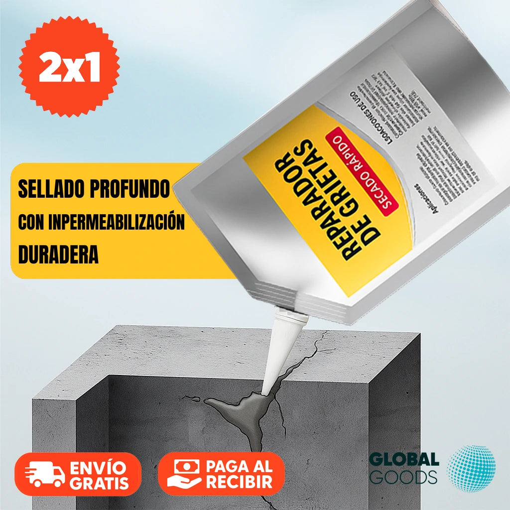 Adhesivo para Reparación de Grietas 500g | Pack 2 Unidades
