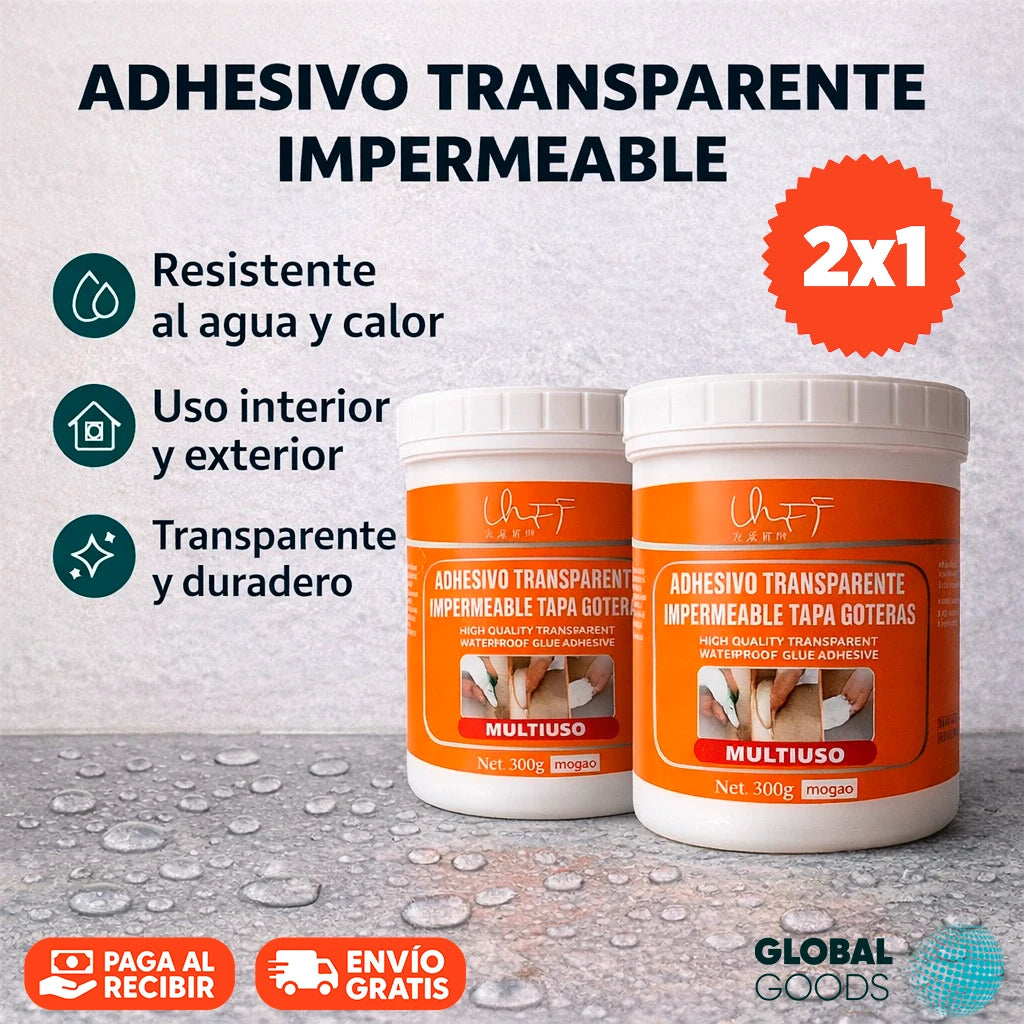 Sellador Transparente Impermeable 300g + Brocha  | Pack 2 Unidades