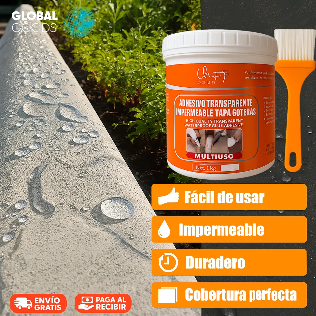 Sellador Transparente Impermeable 1 kg + Brocha
