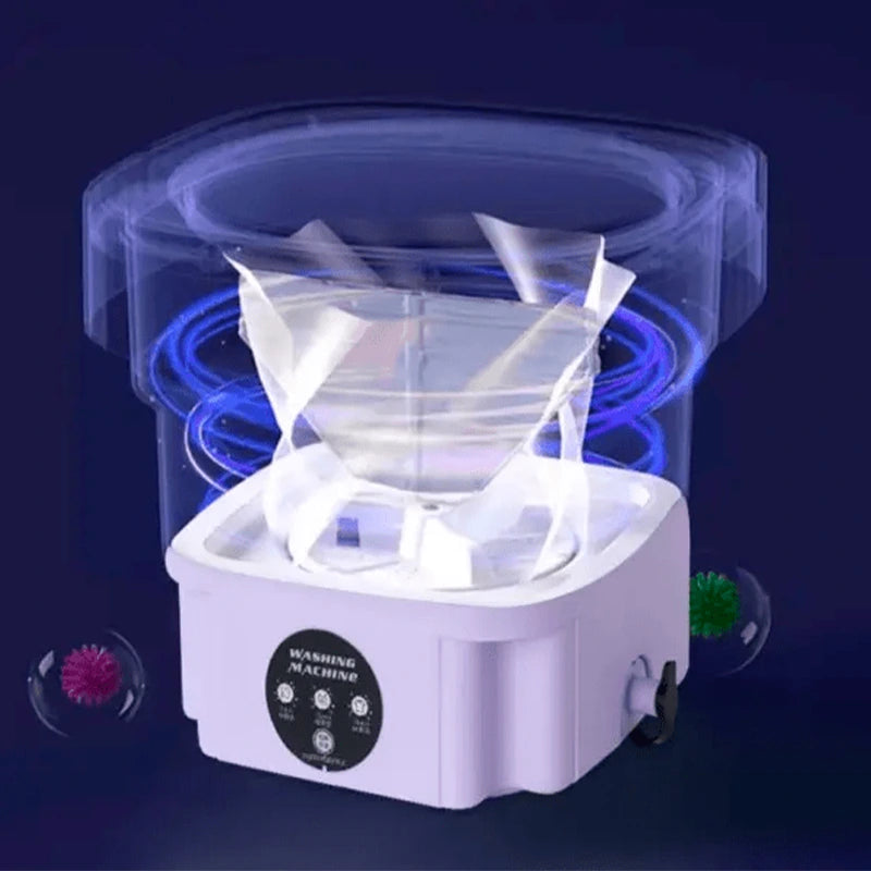 Mini Lavadora Plegable 2 en 1 con Centrifugado – 8L