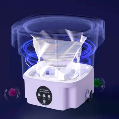 Mini Lavadora Plegable 2 en 1 con Centrifugado – 8L