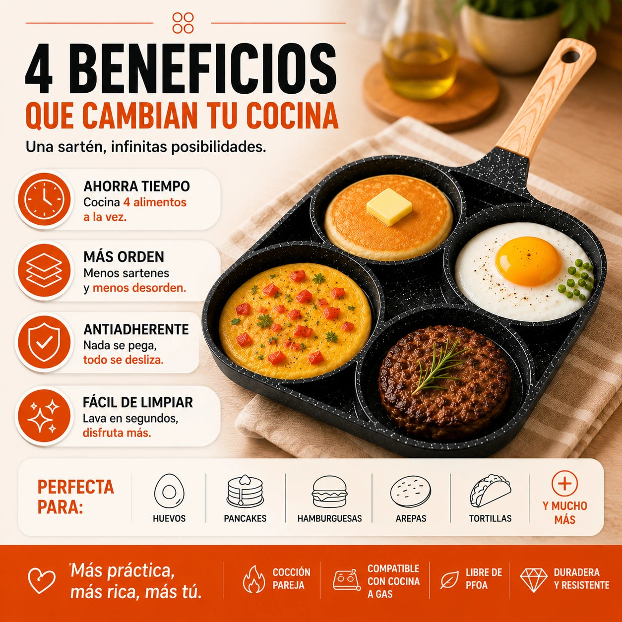 Sartén de Cuatro Agujeros