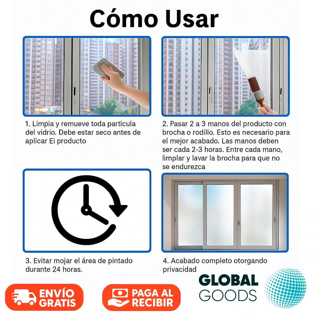 Pintura Esmerilada para Vidrios 300g + Brocha | Pack 2 Unidades