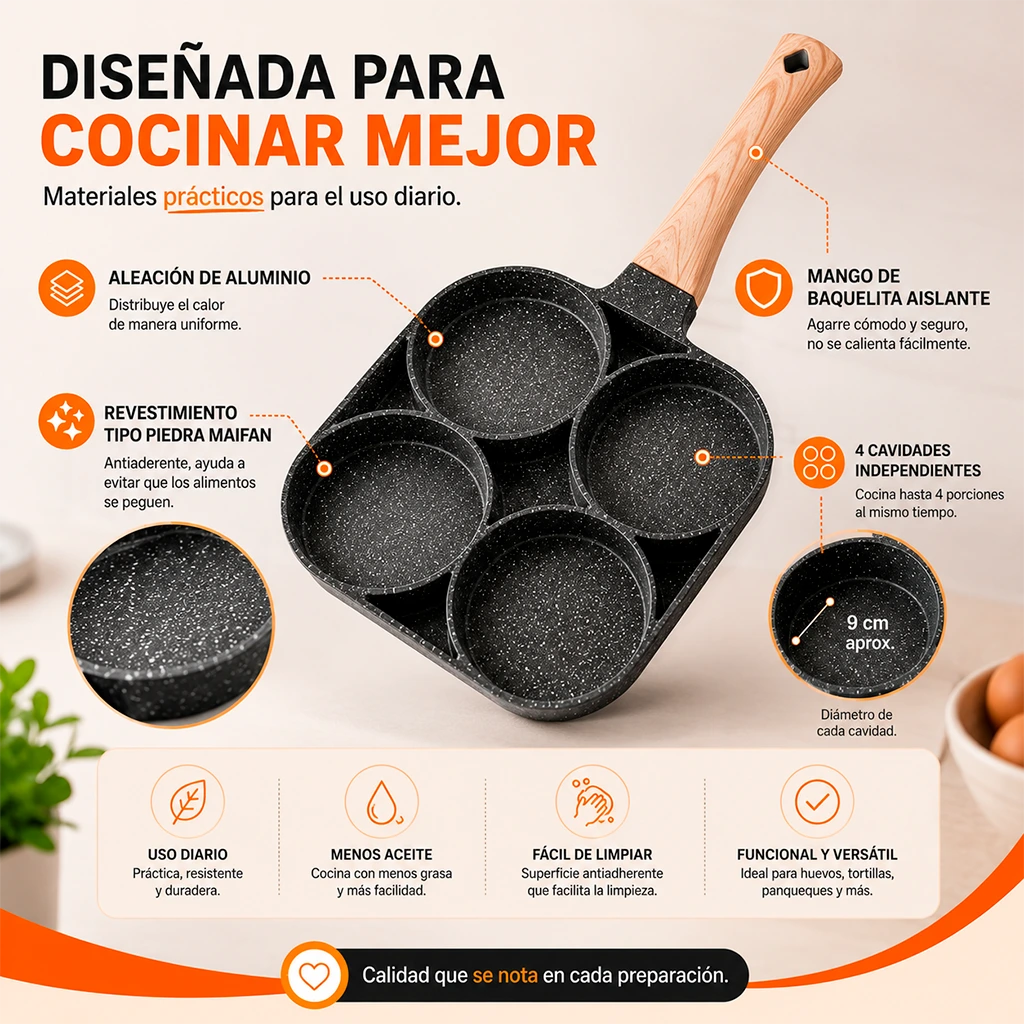 Sartén de Cuatro Agujeros