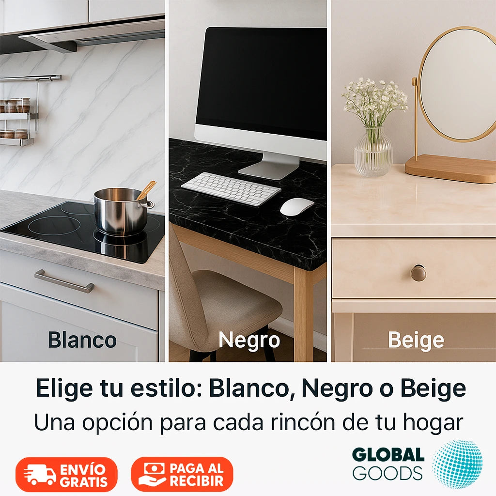 MarmoFlex™ | Lámina de Vinilo Adhesivo Efecto Mármol 10mx60cm