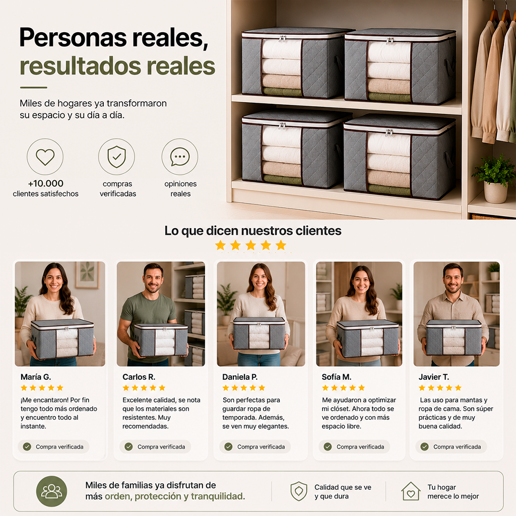 Cajas Organizadoras Plegables con Visor | Pack 4 Unidades