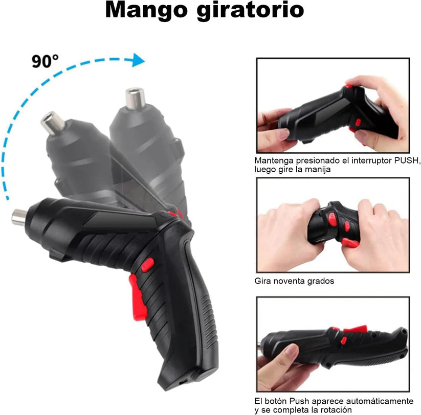 Spin Master™ | Destornillador Portátil 47 Piezas + Alargador Flexible