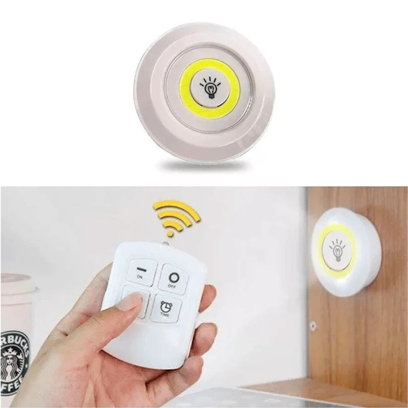 Pack 3 Luces Inalámbricas LED con Control Remoto y Auto Adhesivo