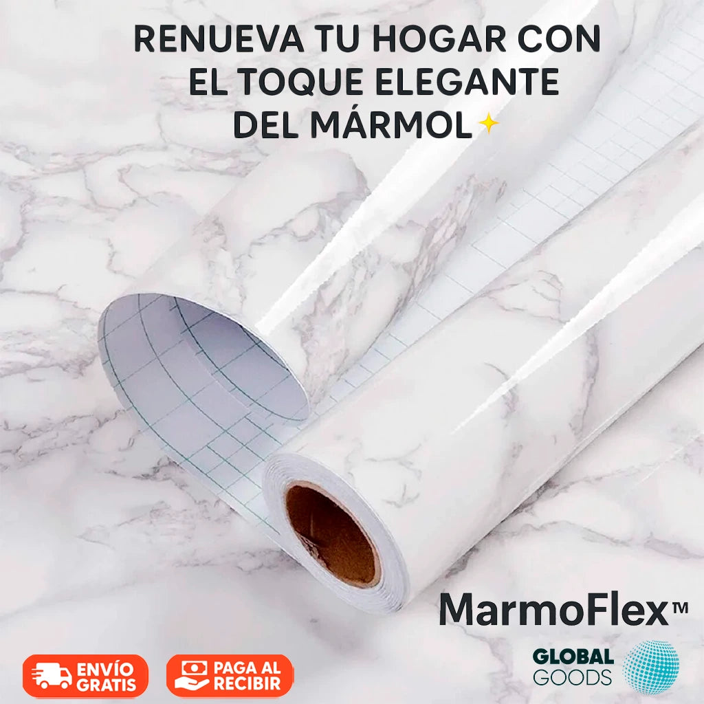 MarmoFlex™ | Lámina de Vinilo Adhesivo Efecto Mármol 10mx60cm