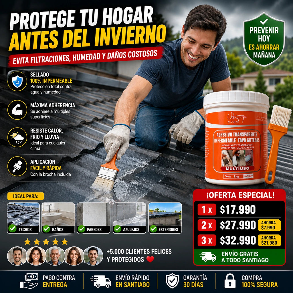 Sellador Transparente Impermeable 1 kg + Brocha