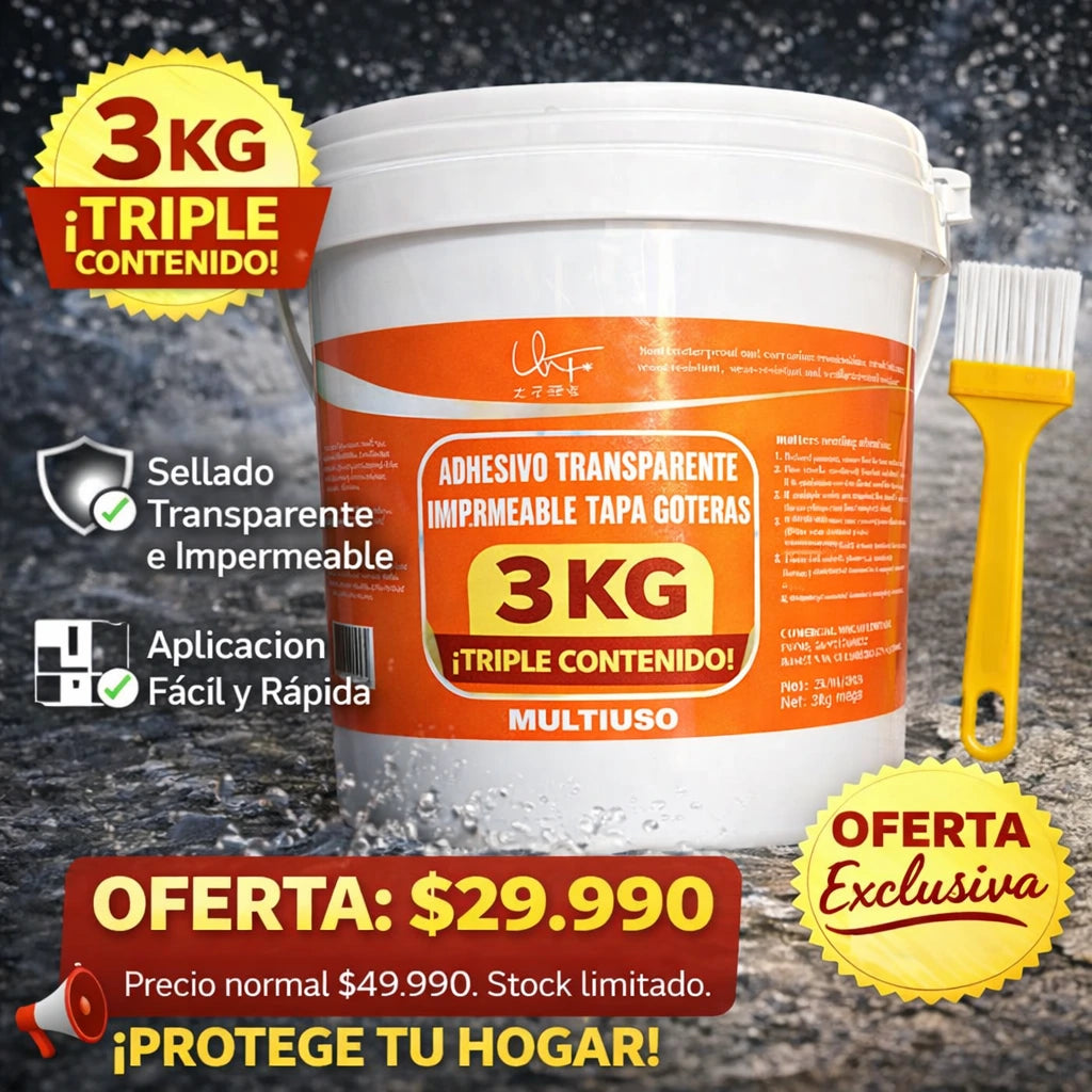 Sellador Transparente Impermeable | 3 kg + Brocha