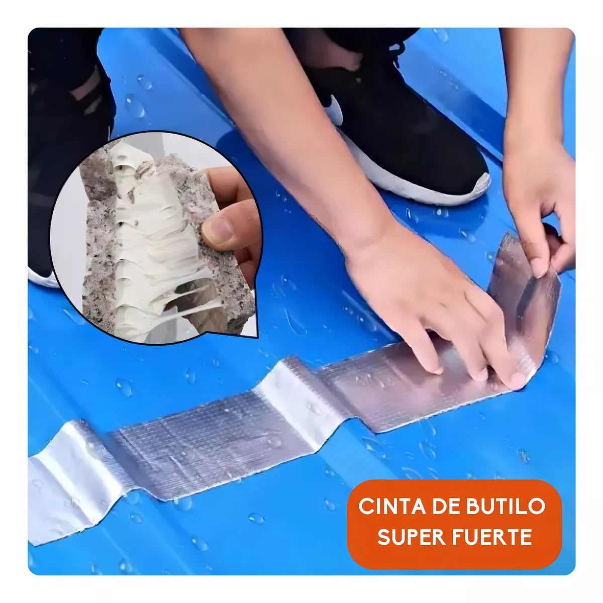 Cinta Adhesiva Tapagoteras Impermeable 10 CM x 5 METROS| Pack 2 Unidades