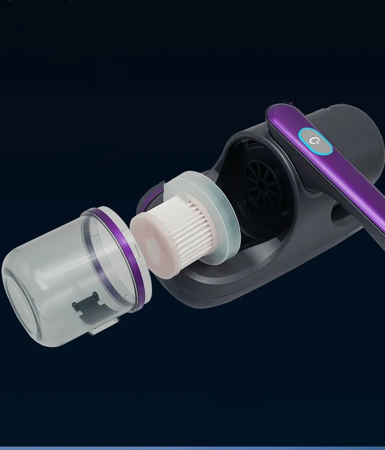 Aspiradora de Colchones Recargable con Luz Ultravioleta y Filtro HEPA