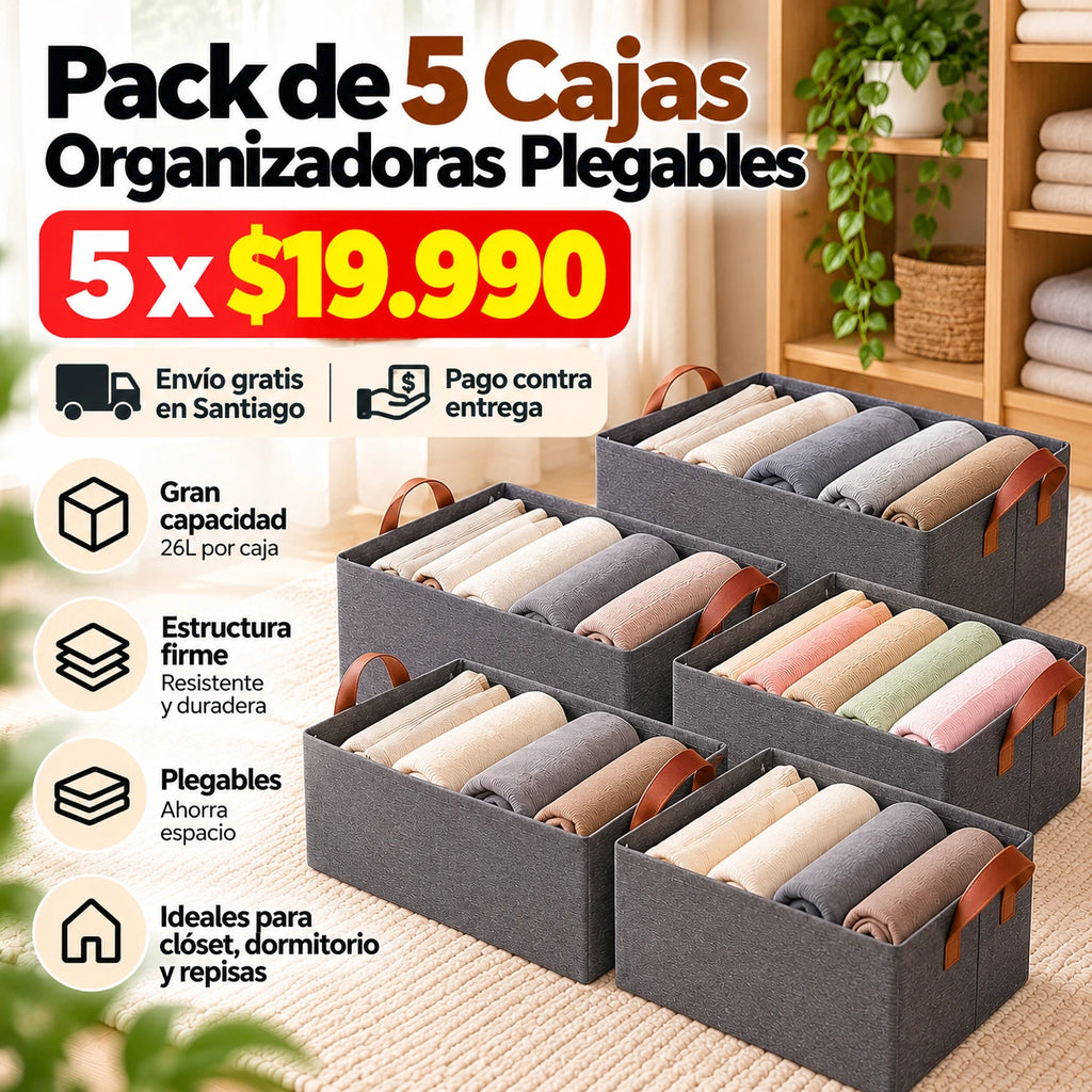 Organizador de Ropa Plegable | Pack 5 Unidades