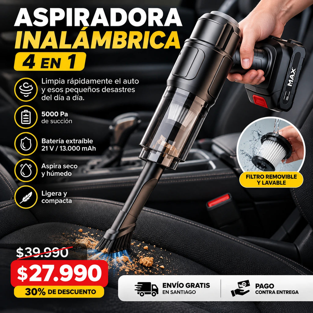 Aspiradora Inalámbrica Recargable 4 en 1