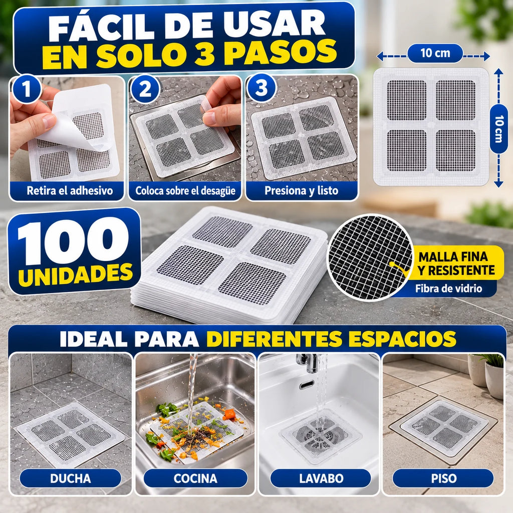 Malla Adhesiva para Desagües | 100 Unidades